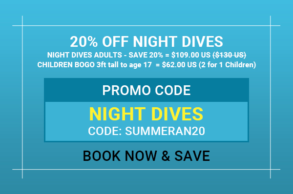 Online Booking Offer Night Dives with BOGO