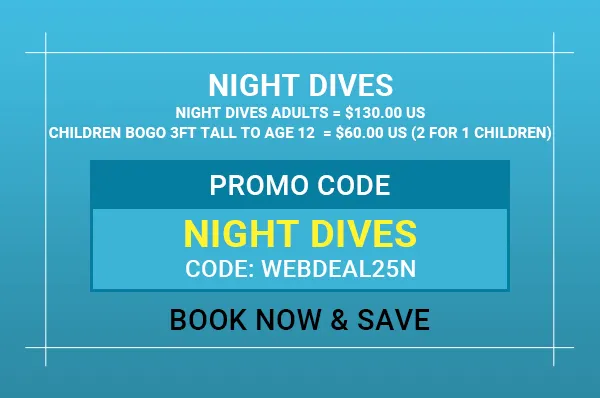 Online Booking Offer Night Dives with BOGO